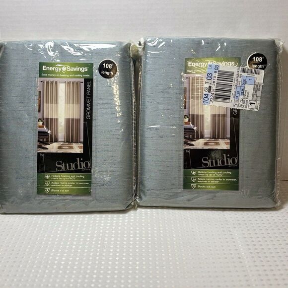 JCP Home Trio Studio Energy Saving Grommet Top Drapery Panels Brushwood Set of 2 - Picture 2 of 6